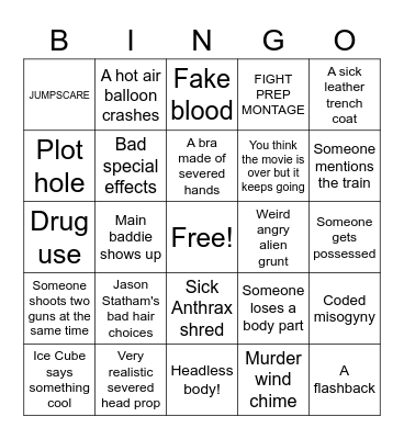 Ghosts of Mars Bingo Card