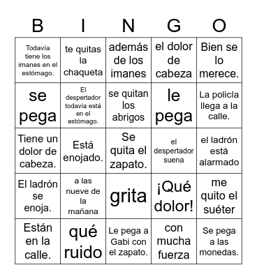 Gabi 18 Bingo Card