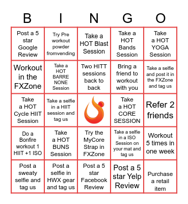 HOTWORX BINGO Card
