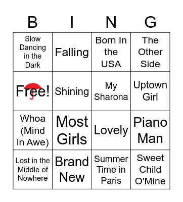 Audience Choice Bingo Card