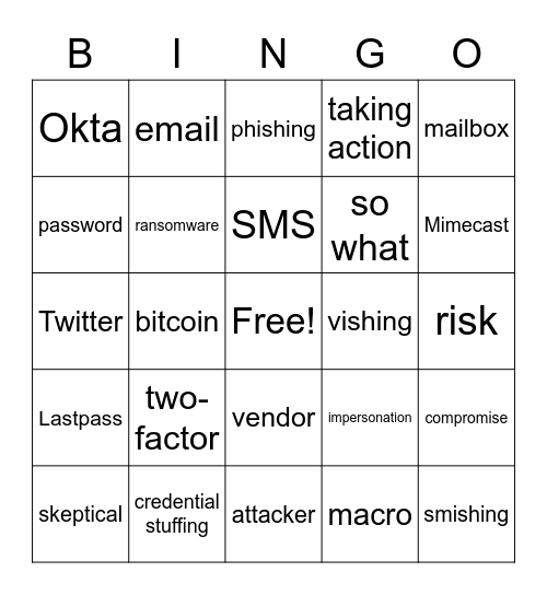 Security BINGO Card