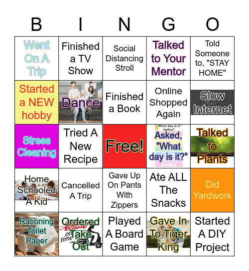 Quarantine Bingo Card