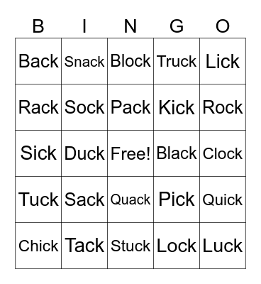 Sight Words Bingo Card
