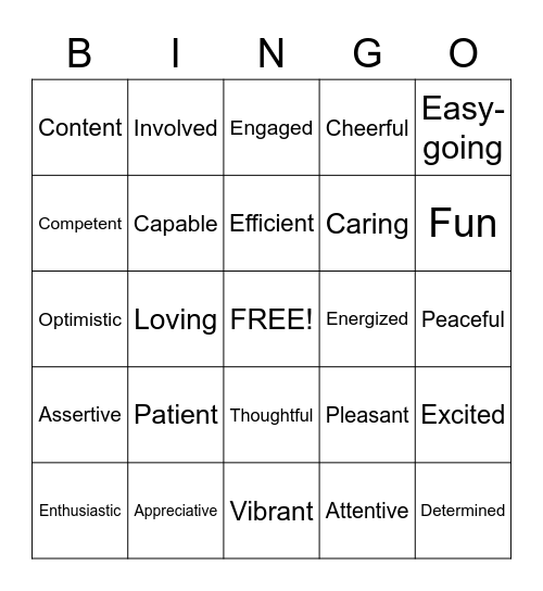 Fish Bingo Card