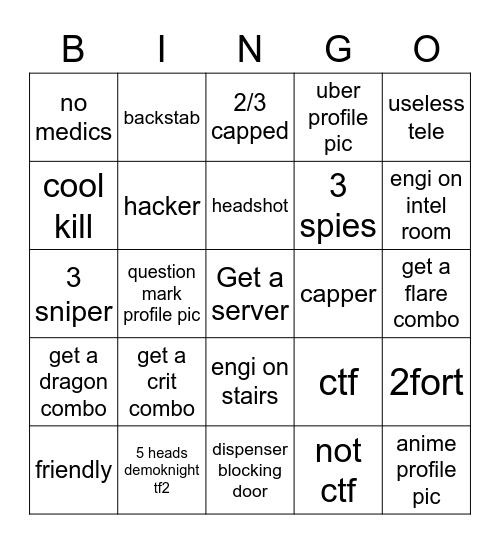 TF2 2020 bingo Card