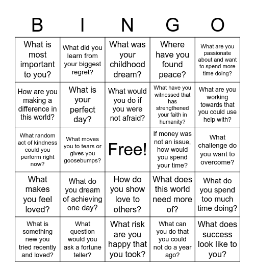 MIOP Orientation Bingo Card