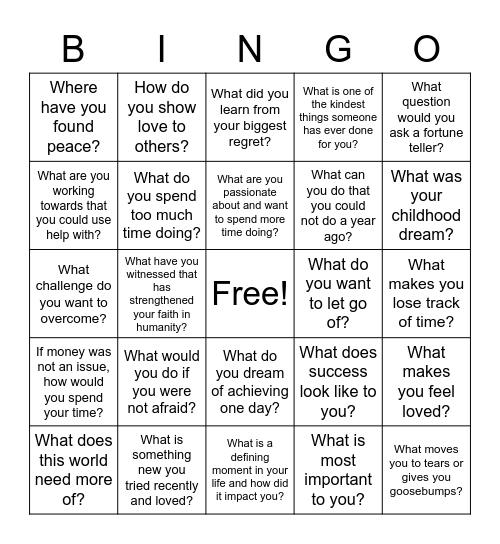 MIOP Orientation Bingo Card