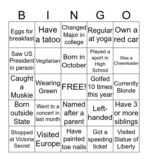 SILENT IMPACT  Bingo Card