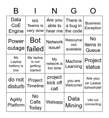 GDS TAX AUTOMATION Bingo Card