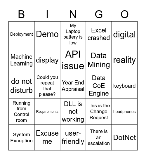 GDS TAX AUTOMATION Bingo Card