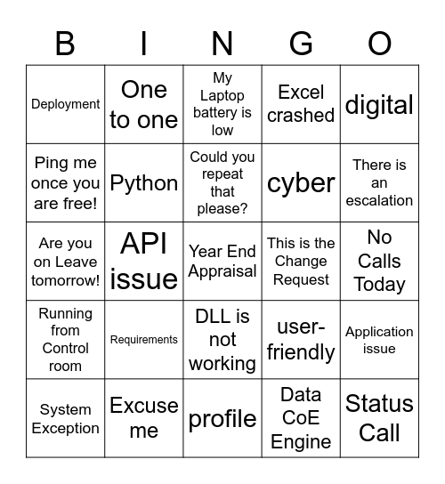 GDS TAX AUTOMATION Bingo Card