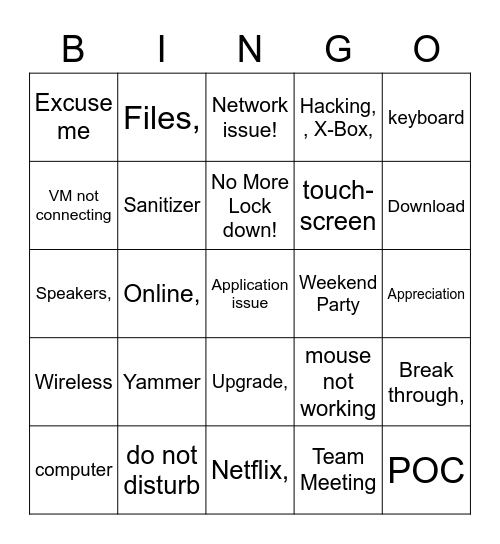GDS TAX AUTOMATION Bingo Card