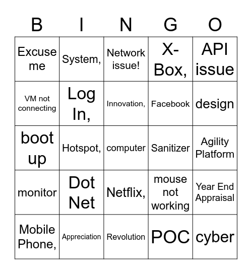 GDS TAX AUTOMATION Bingo Card