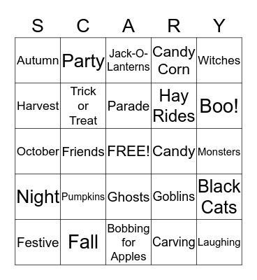 Happy Halloween! Bingo Card