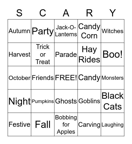 Happy Halloween! Bingo Card