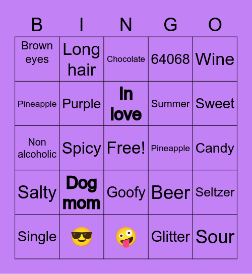 😍Let’s play!😍 Bingo Card