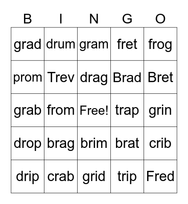 r-cluster Bingo Card