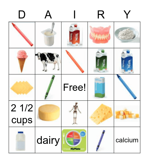 Dairy Group Bingo Card