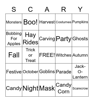 Happy Halloween! Bingo Card