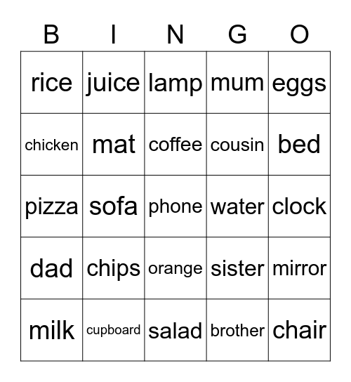 REVIEW BINGO 3° ANO Bingo Card