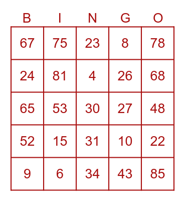 COPO End of Term Bingo! Bingo Card
