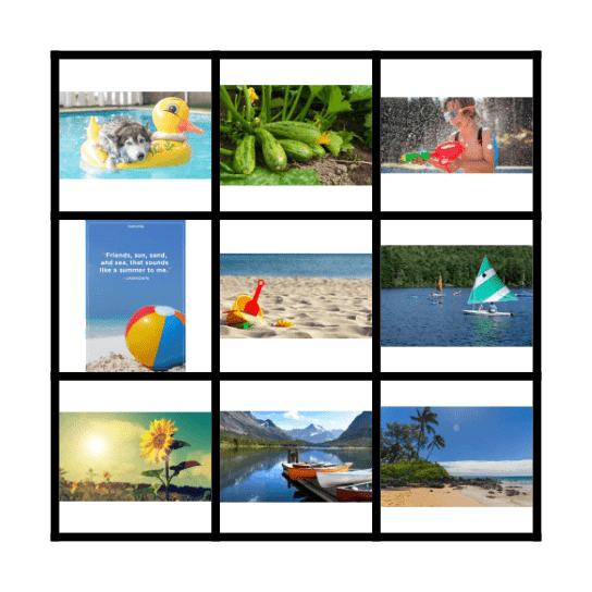 Summer Match Bingo Card