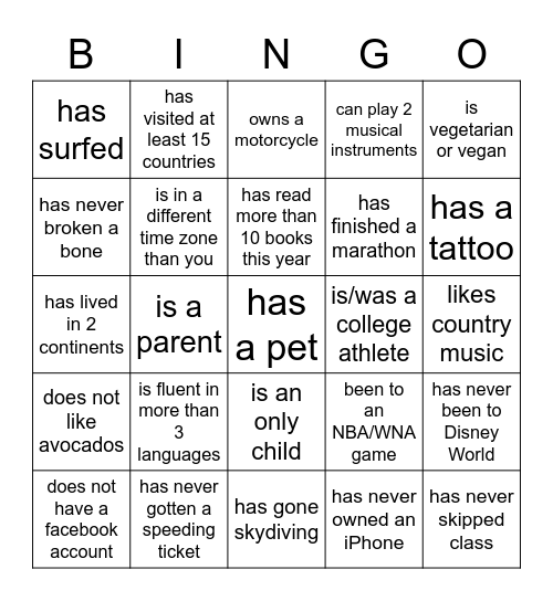Get-to-Know-Your-Team Bingo Card