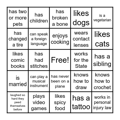 FIND SOMEONE WHO... Bingo Card