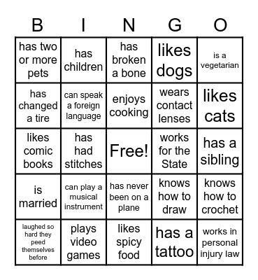FIND SOMEONE WHO... Bingo Card
