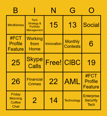 FCT BINGO Card