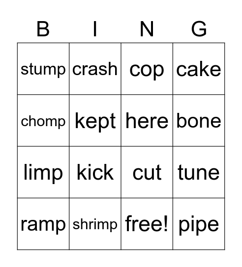 Lesson 23 Bingo Card