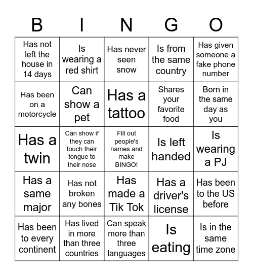 ISO BINGO Card