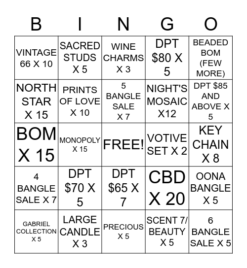 BINGO WEEK FOUR! WOO! Bingo Card