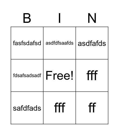 SYNERGY Bingo Card