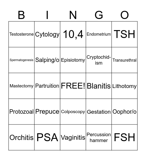 Mod F unit 2 Bingo Card