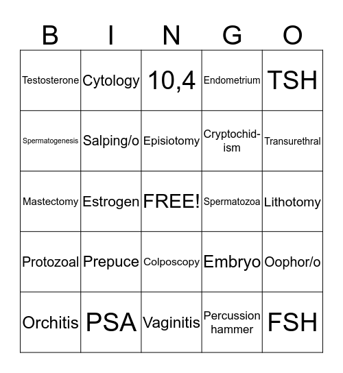 Mod F unit 2 Bingo Card
