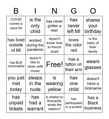 Find someone who... Bingo Card