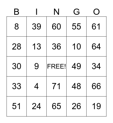 HALLOWEEN Bingo Card