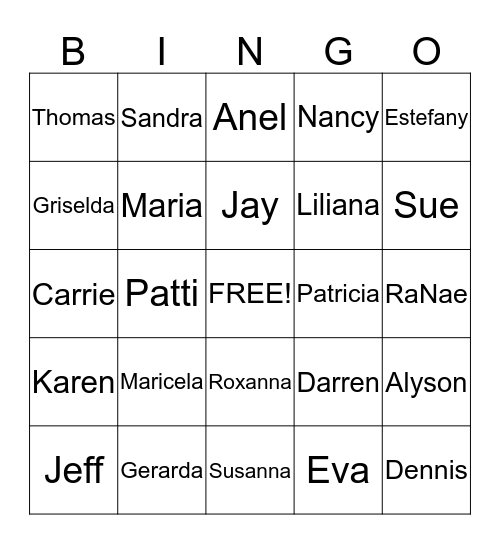 FHC Holiday Bingo Card