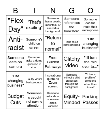 Opening Day Bingo Card