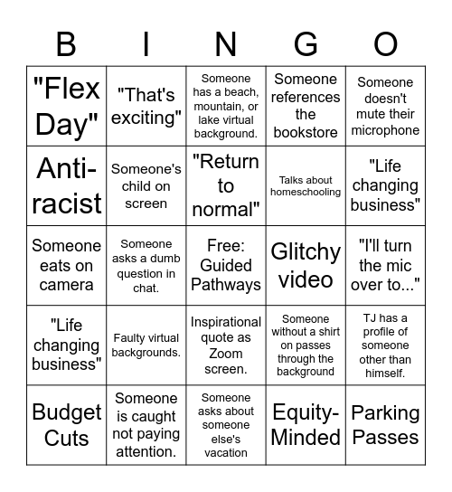 Opening Day Bingo Card