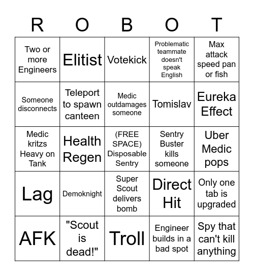 Mann vs Machine Bingo Card