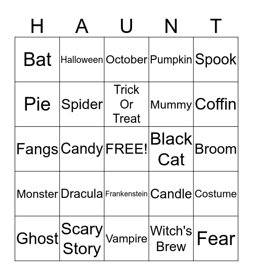 Halloween Bingo Card