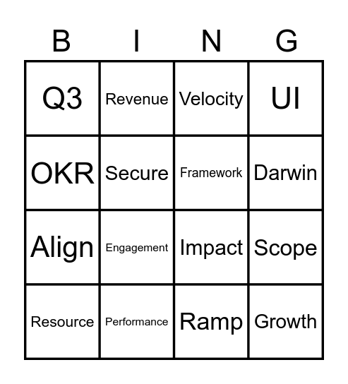 Team Bingo Card