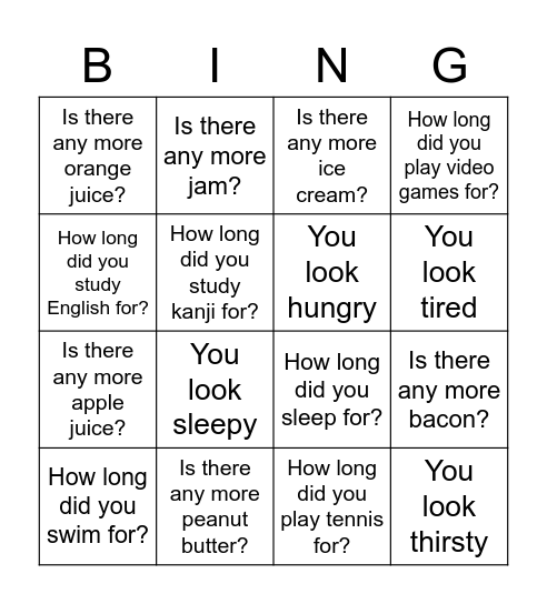 c3 Bingo Card