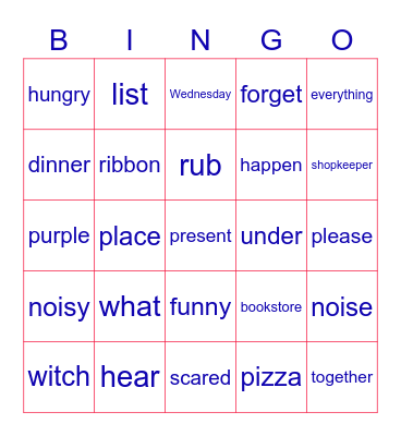 Voca King 2 Bingo Card