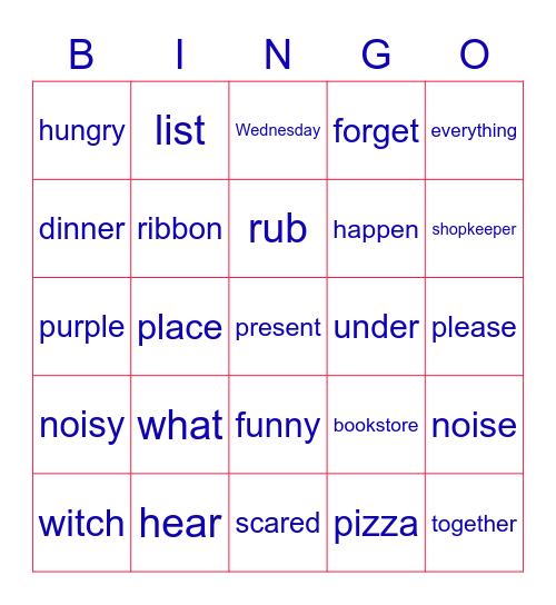 Voca King 2 Bingo Card