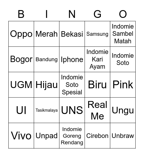 The Tagebuch Bingo Card