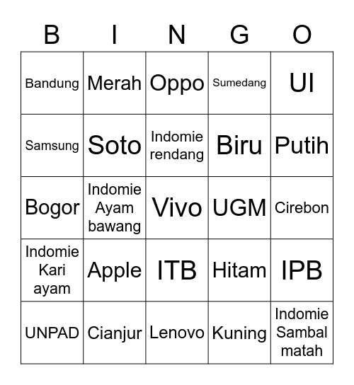 Sierra. 🦋 Bingo Card