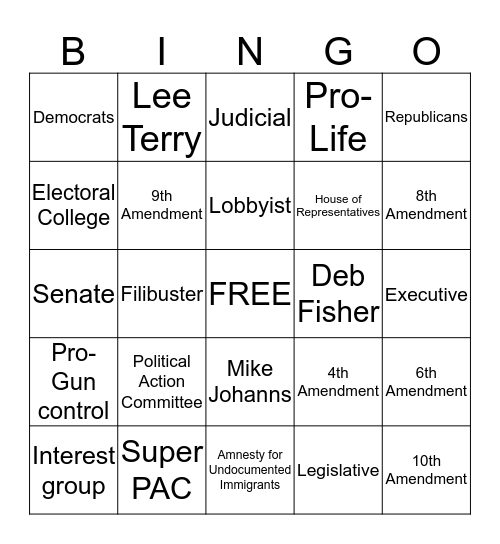 Government Bingo Card